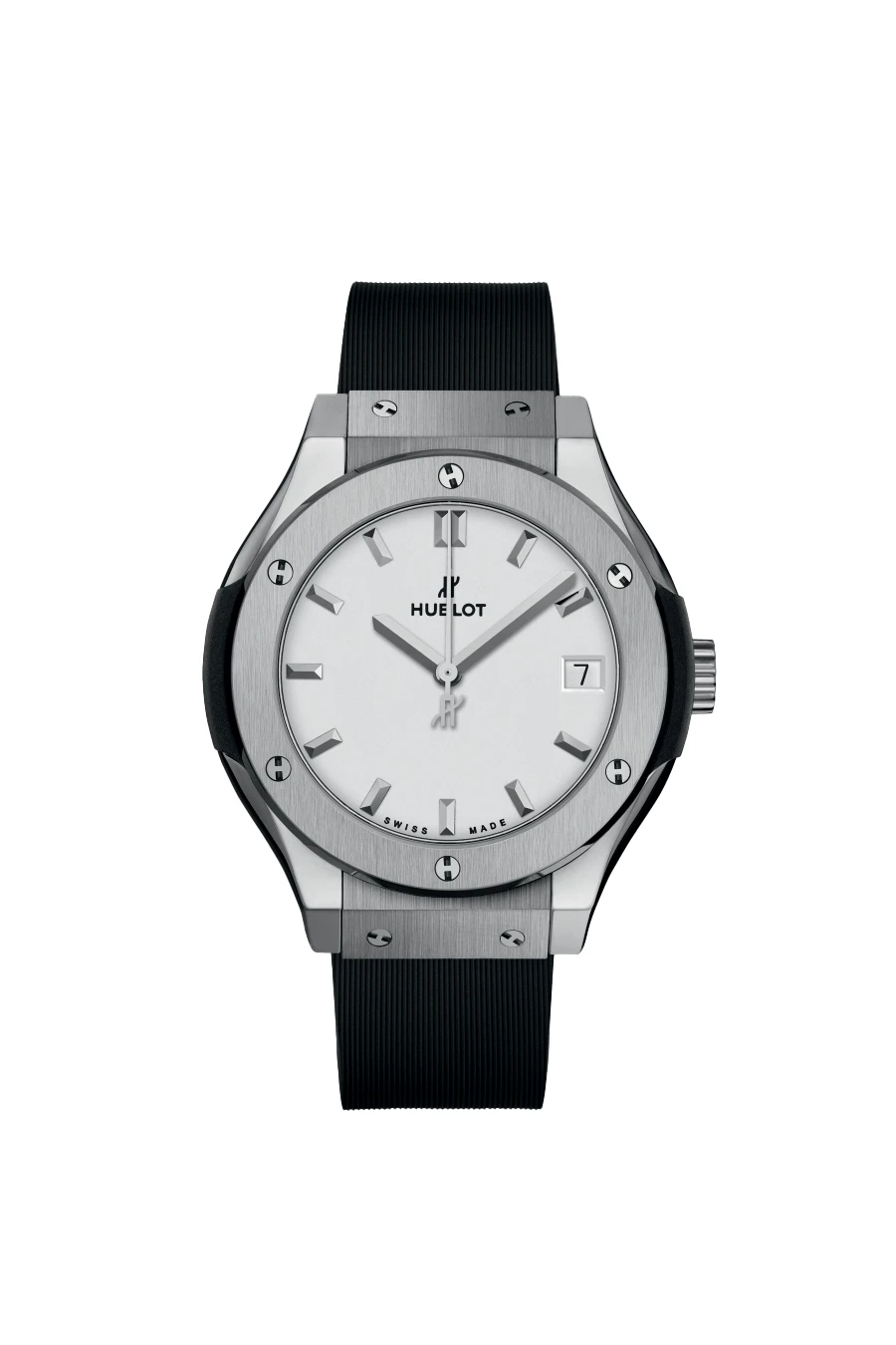 Hublot 2024 White Classic Fusion 581.NX. 2611.RX Titanium  Rubber Automatic Mens Wristwatch 33 mm