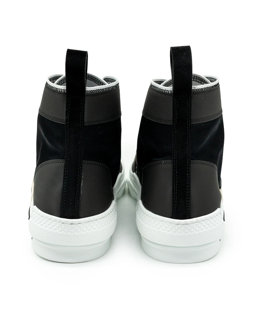 Dior Size 44 Black Nylon and Leather B23 High Top Sneakers