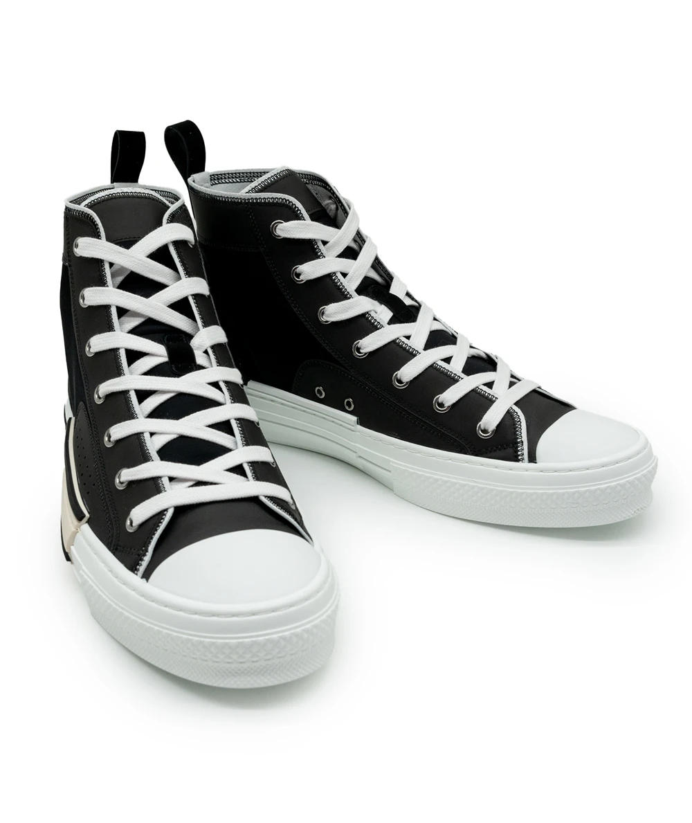 Dior Size 44 Black Nylon and Leather B23 High Top Sneakers