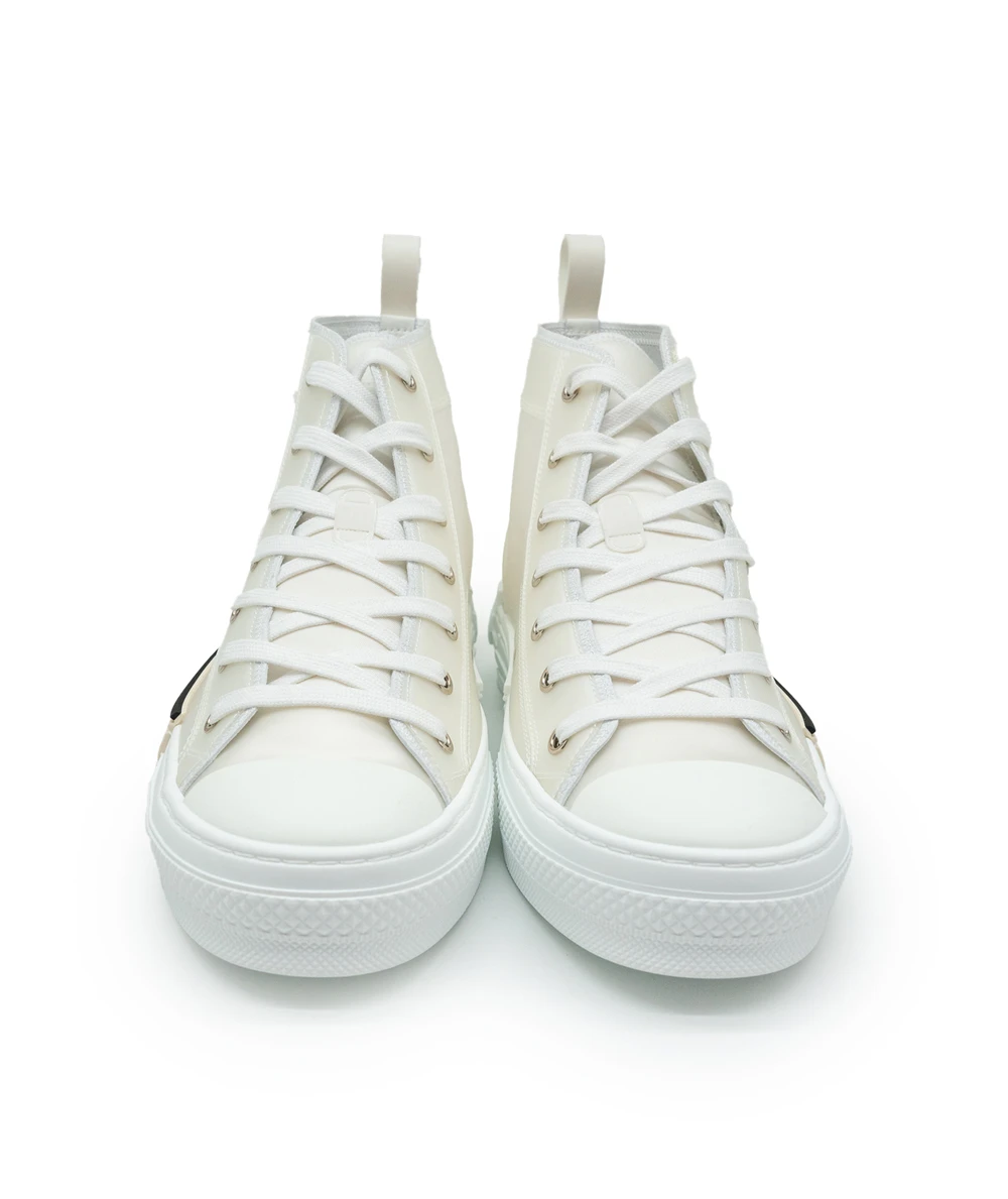 Dior Size 44 White Canvas and PVC B23 High Top Sneakers