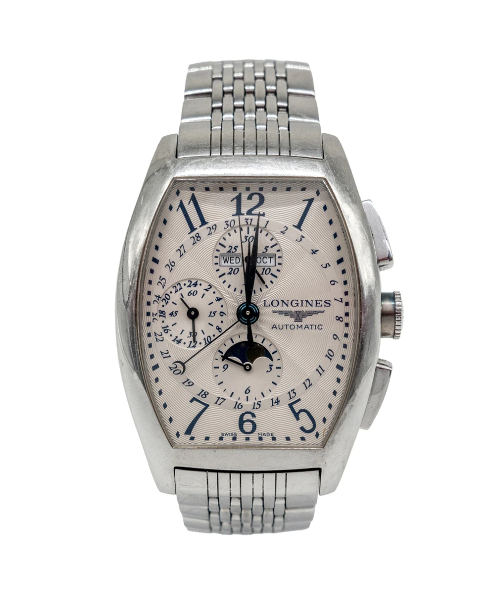 Longines Evidenza L2.688.4.78.6 Chronograph Calendar Stainless Steel Bracelet Watch