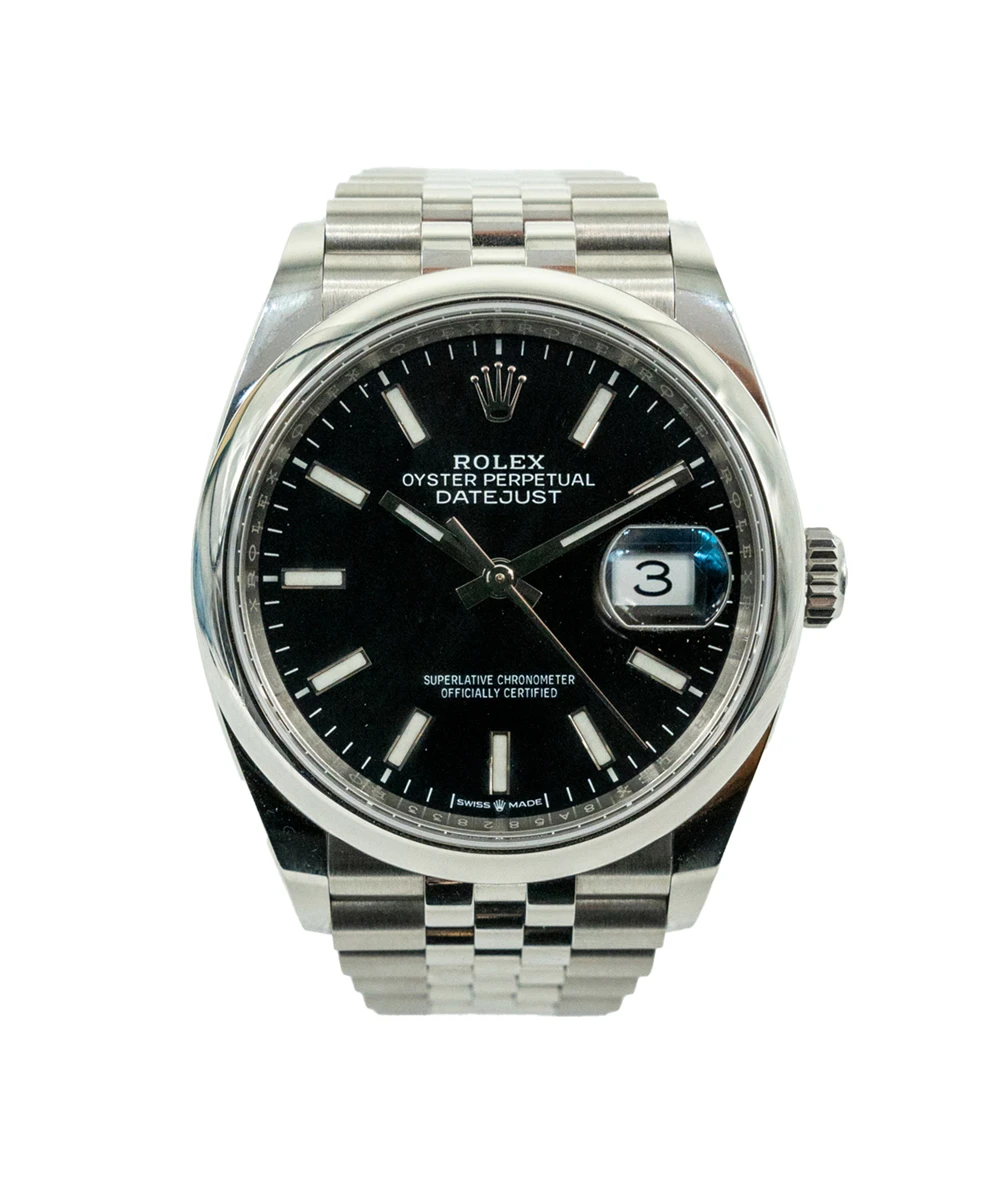 Rolex 2021 Datejust 126200 Black Dial Stainless Steel Automatic Mens Wristwatch 36mm
