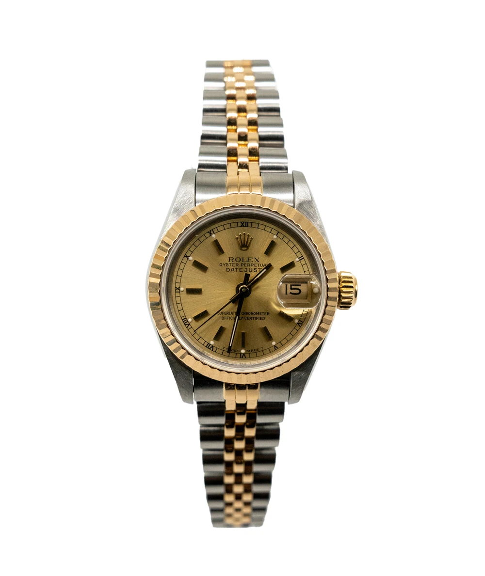 Rolex 26mm Lady-Datejust 69173 Champagne Dial TT Jubilee Bracelet Automatic Womens Wristwatch