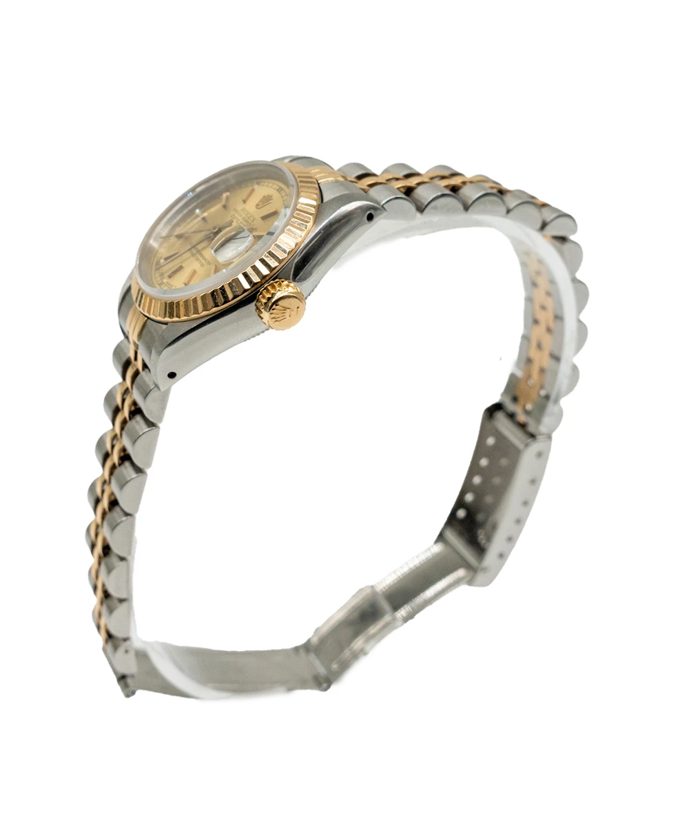 Rolex 26mm Lady-Datejust 69173 Champagne Dial TT Jubilee Bracelet Automatic Womens Wristwatch
