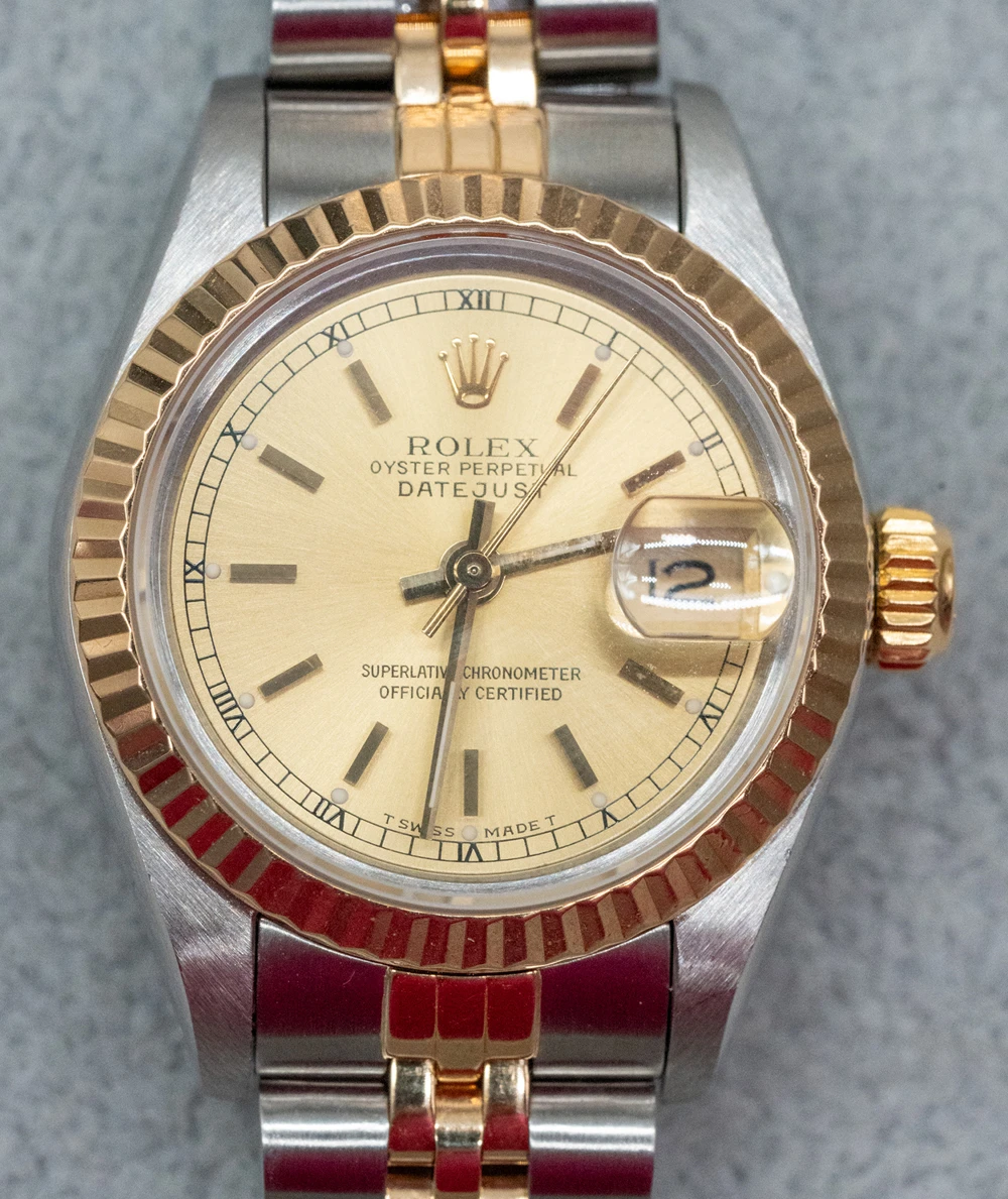 Rolex 26mm Lady-Datejust 69173 Champagne Dial TT Jubilee Bracelet Automatic Womens Wristwatch