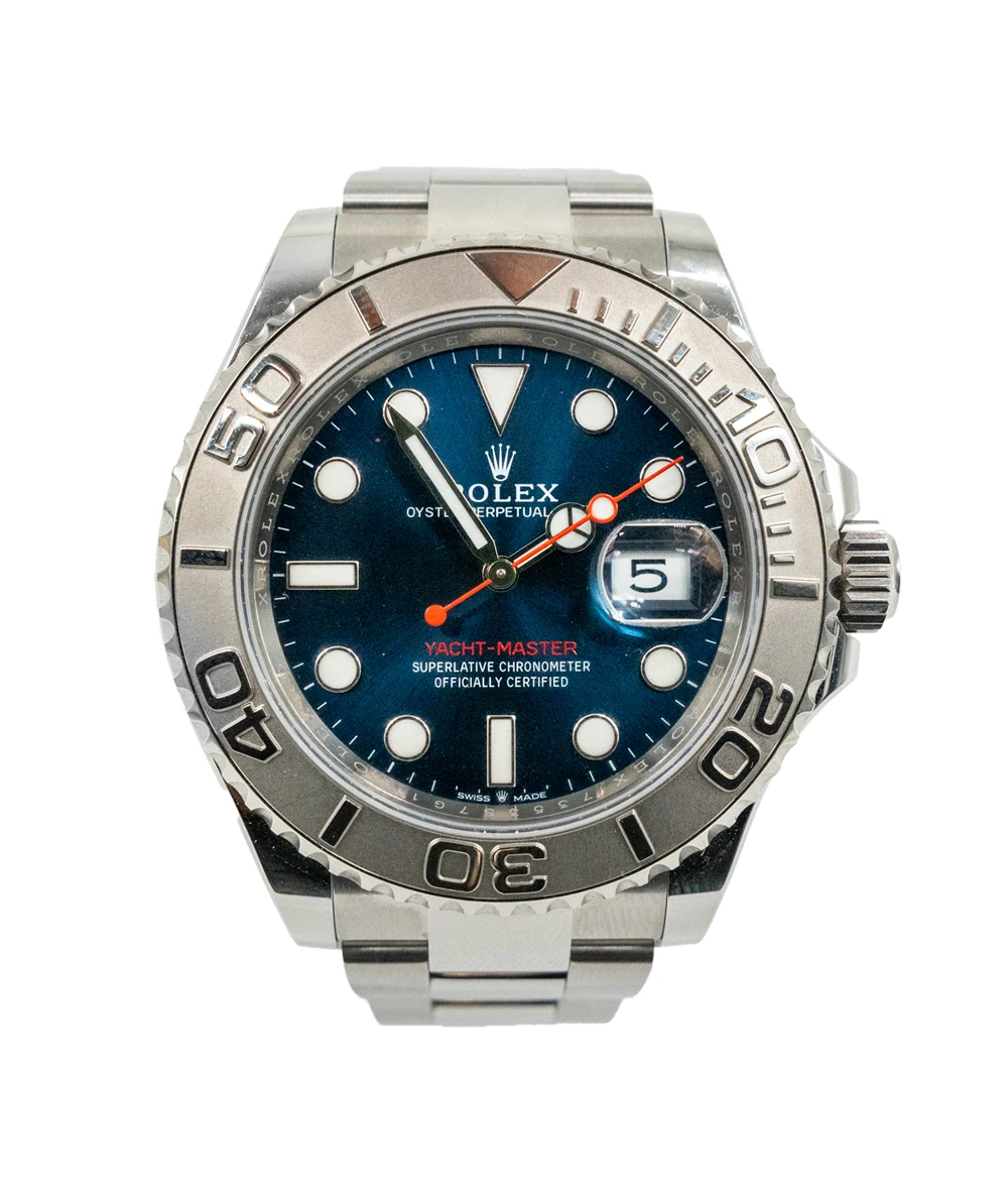 Rolex 2022 Yacht-Master 40 Platinum and Stainless Steel 40mm Blue Dial 126622 Mens Wristwatch 40mm