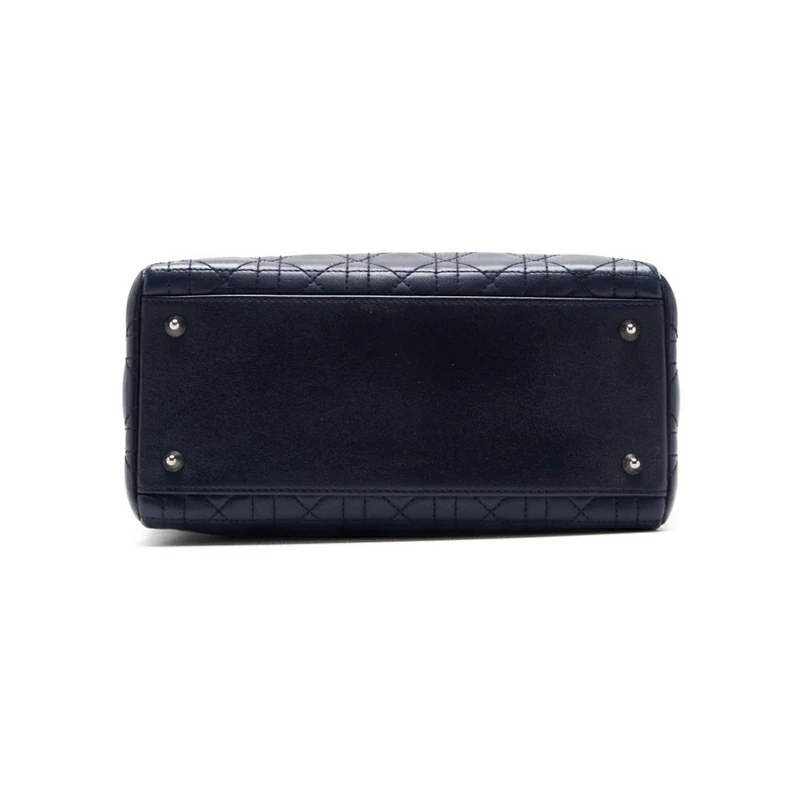 Christian Dior Lady Dior medium Navy color Cannage Lambskin