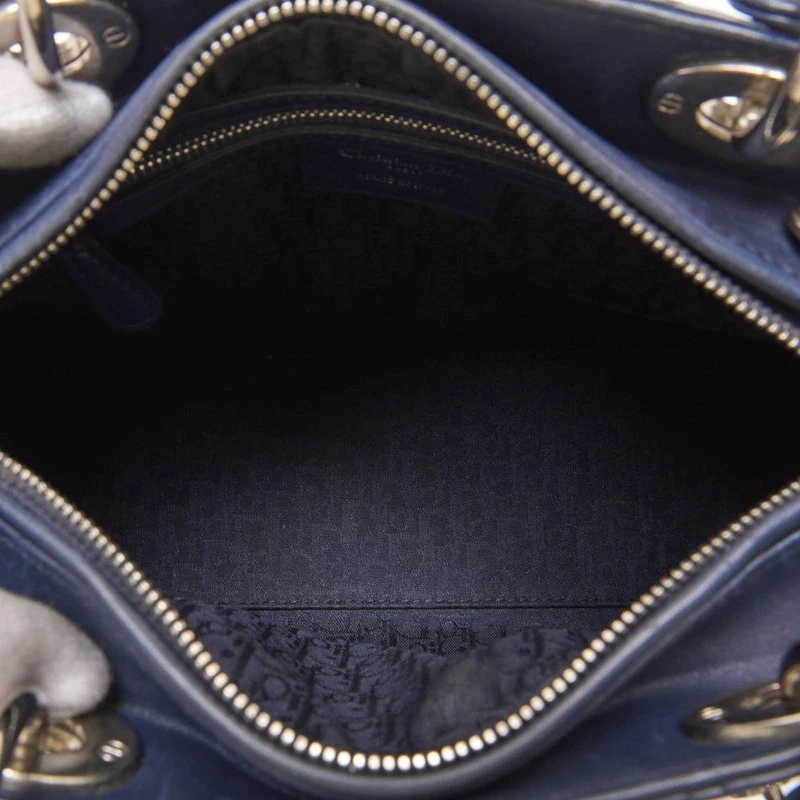 Christian Dior Lady Dior medium Navy color Cannage Lambskin