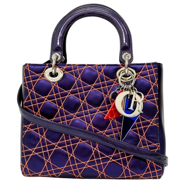 Christian Dior Lady Dior  Anselm Lime Cannage Leather