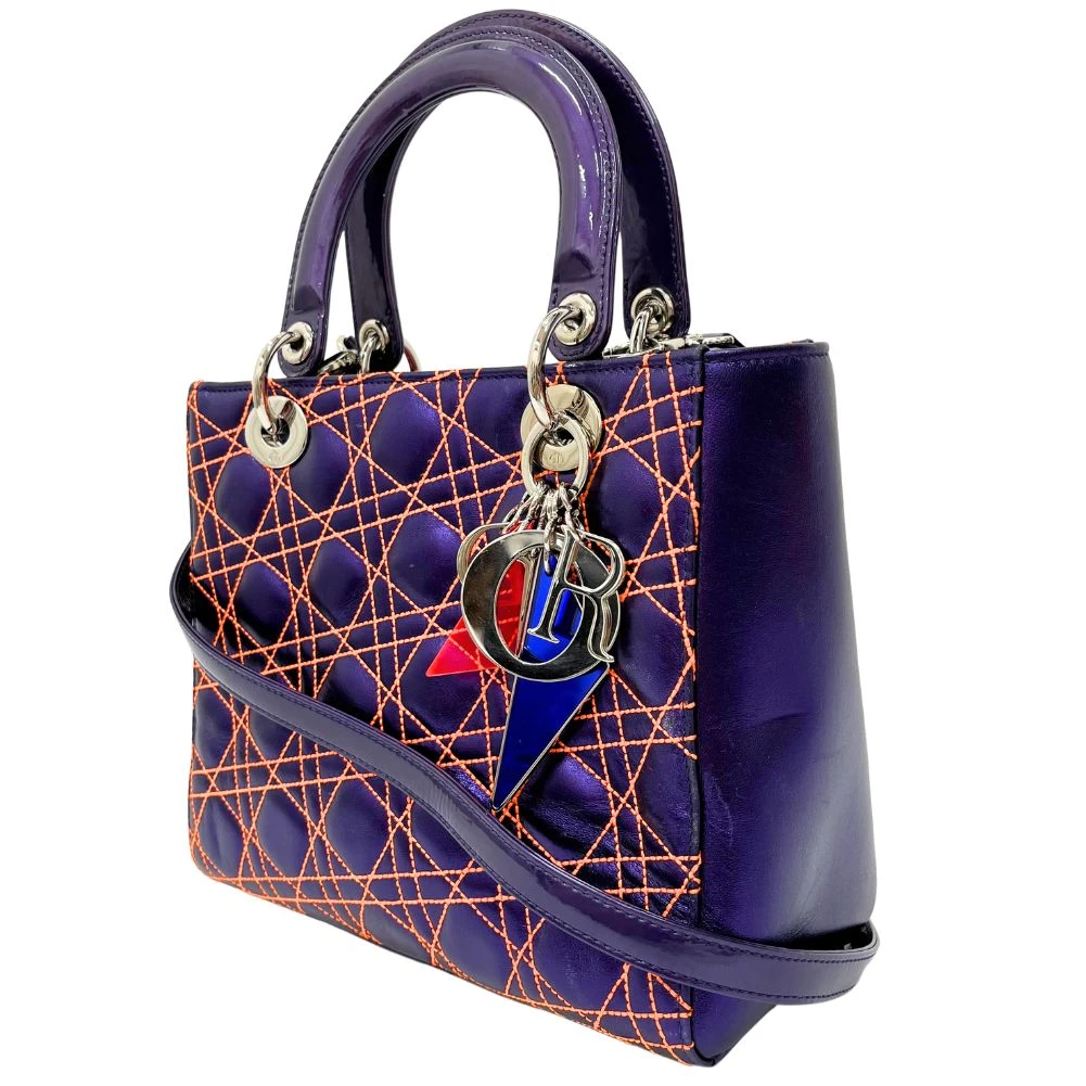 Christian Dior Lady Dior  Anselm Lime Cannage Leather