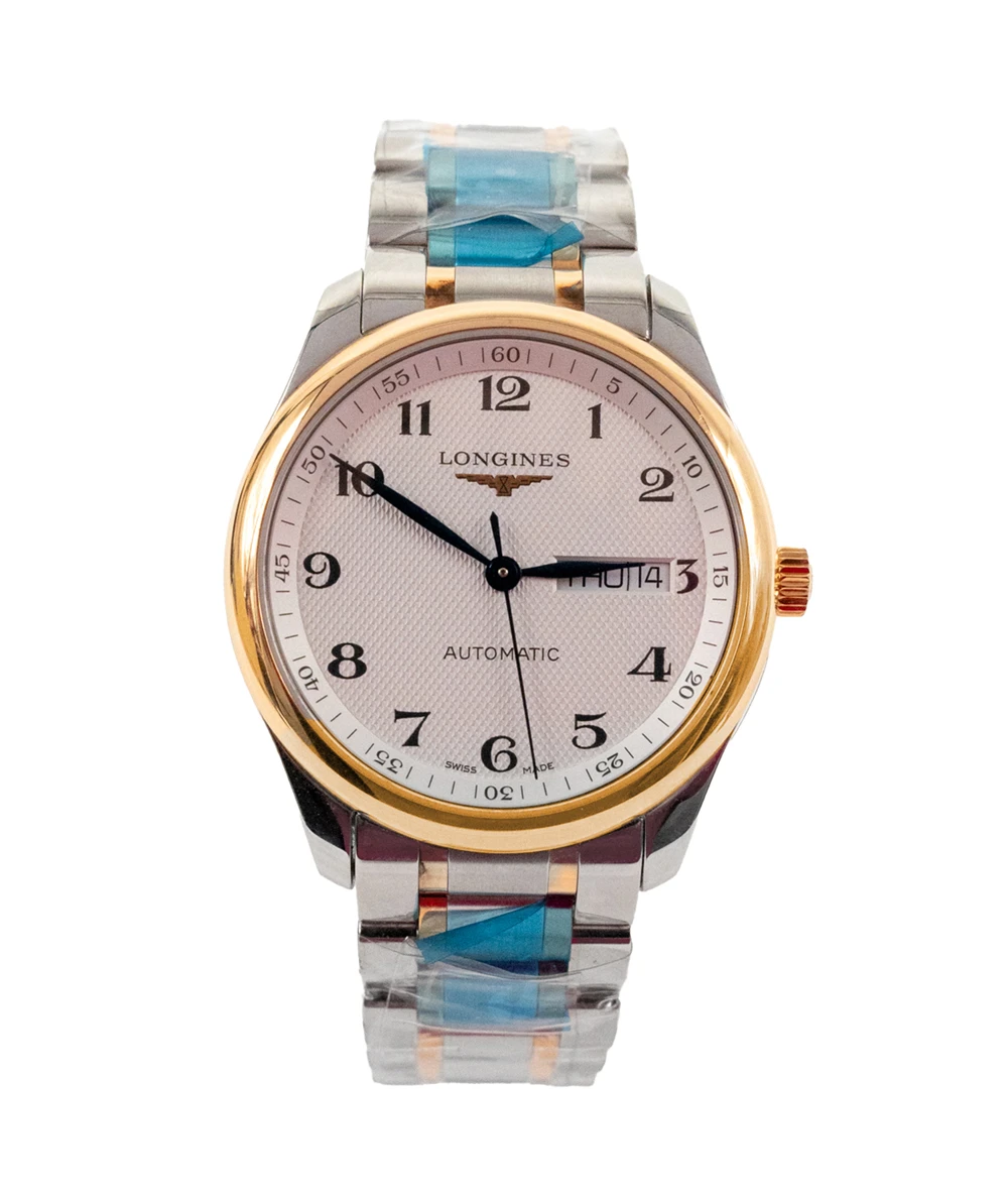 Longines Master Collection L2.755.5.79.7 Automatic Stainless Steel and 18k Rose Gold Silver Dial Mens Watch 38.5mm Swiss Movement