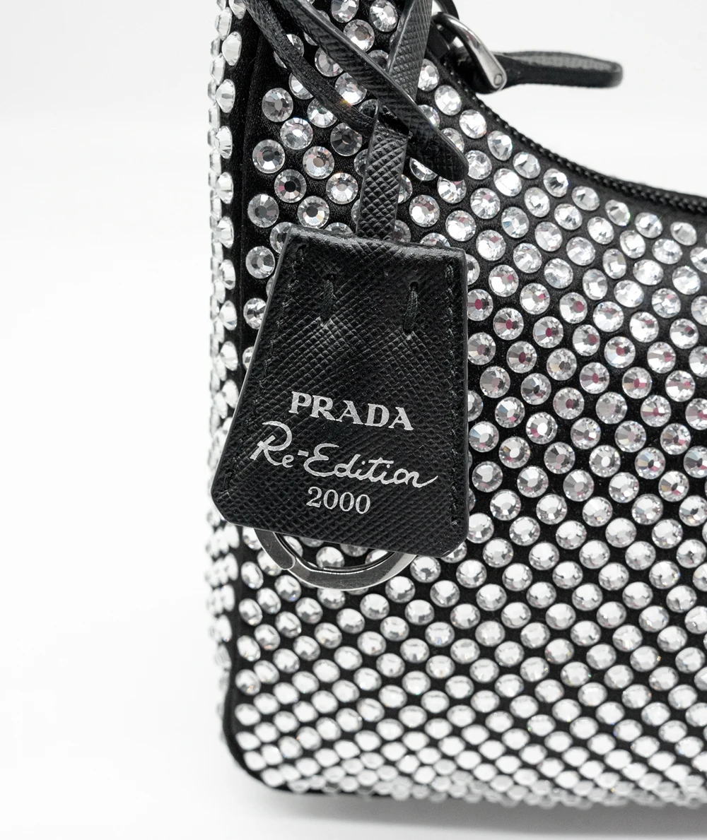 Prada Re-Edition 2000 Crystal Embellished Shoulder Bag