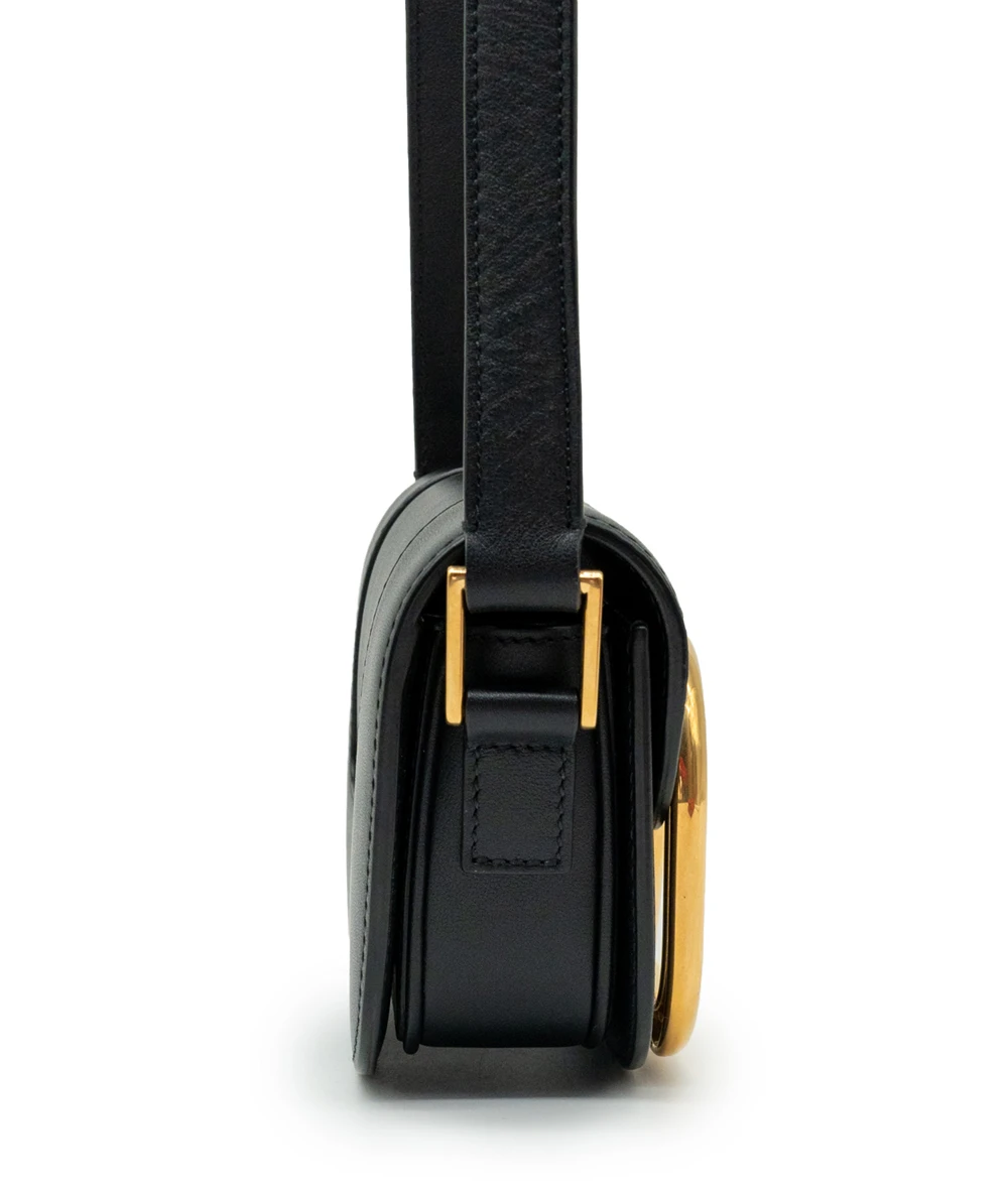 Valentino Garavani Black Calfskin Small Supervee Crossbody Bag