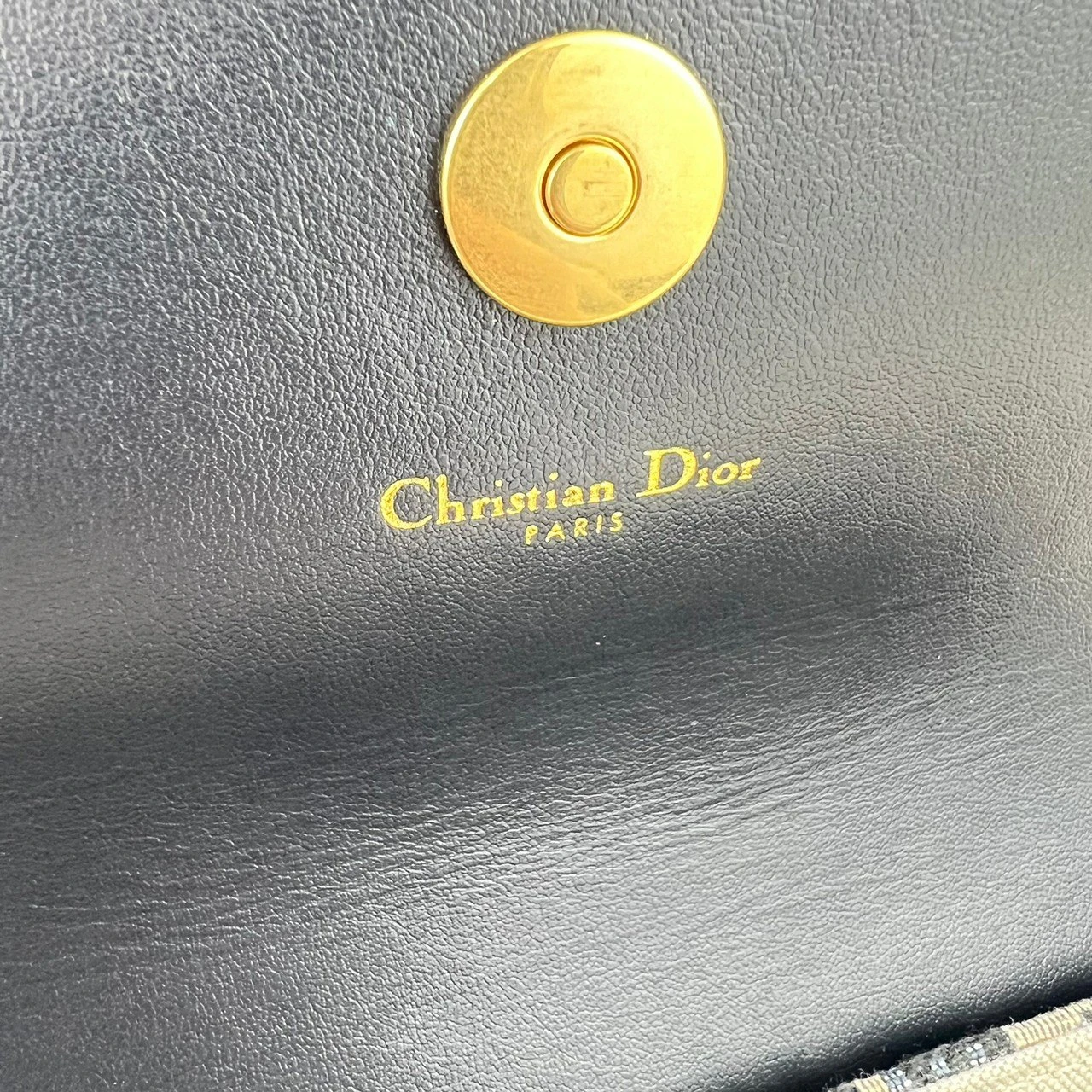Dior Saddle Wallet on Chain in Blue Dior Oblique Jacquard
