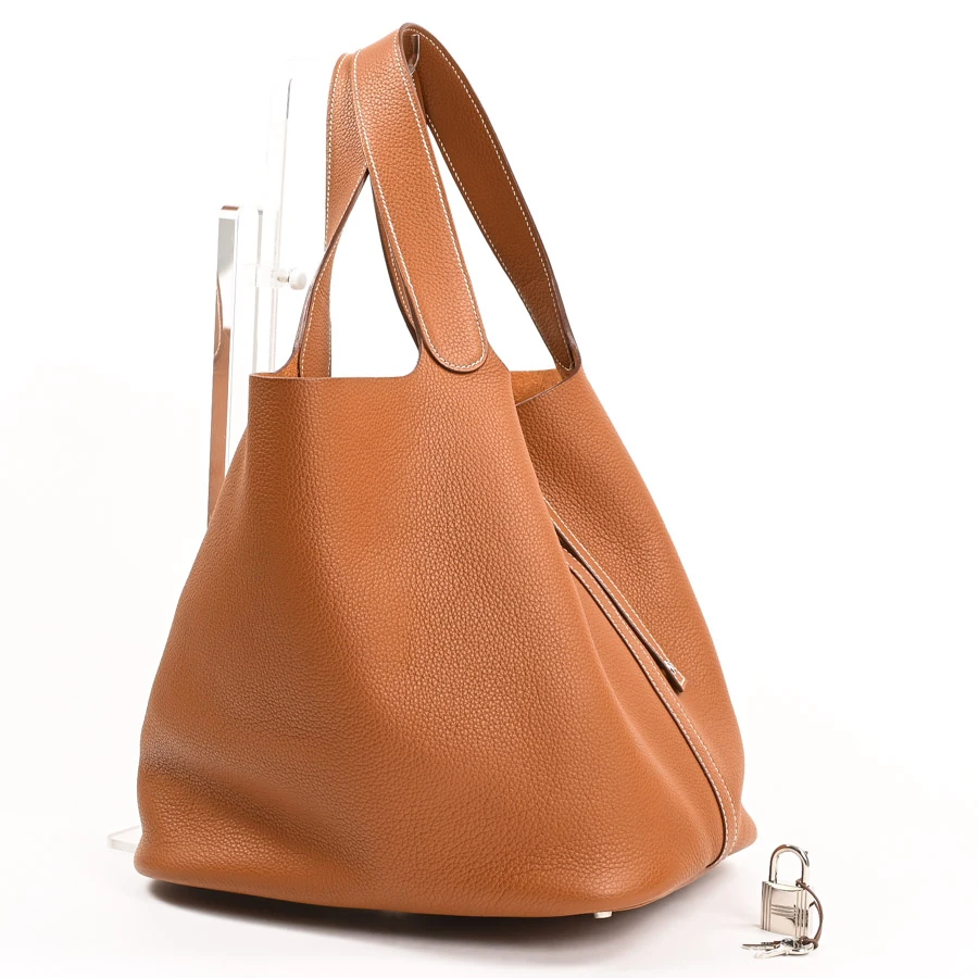 Hermes 2009 (Stamp M) Picotin Rock GM Gold Color Handbag with Palladium Hardware