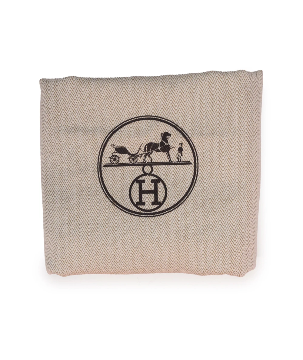 Hermes 2023 (Stamp B) Bicolor Orange Canvas and Biscuit Negonda Leather Garden Party Size 30 TPM Bag with Palladium Hardware