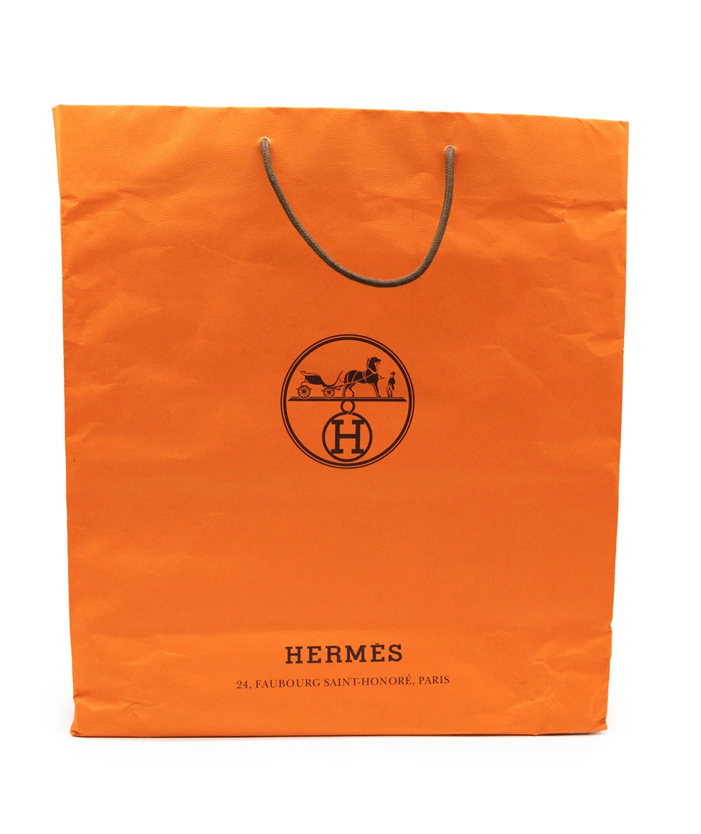 Hermes 2023 (Stamp B) Bicolor Orange Canvas and Biscuit Negonda Leather Garden Party Size 30 TPM Bag with Palladium Hardware
