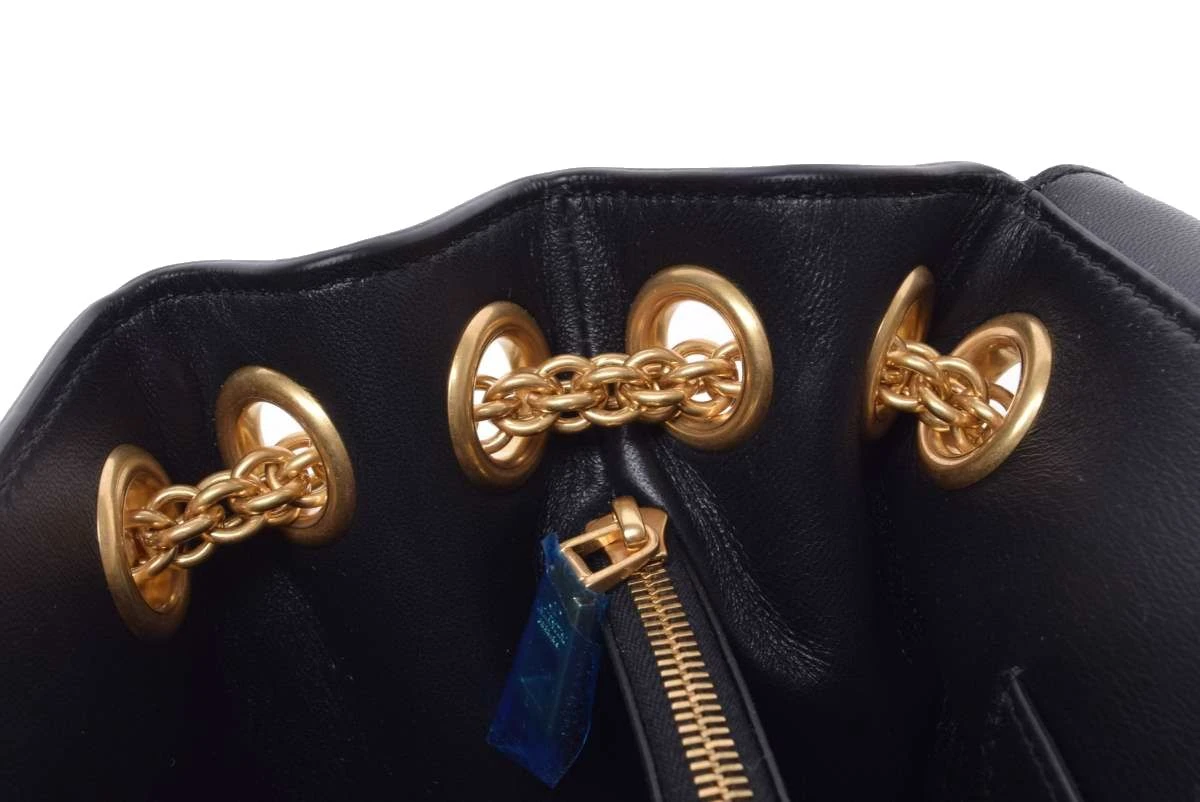 Valentino Black Leather VLogo Sign Shoulder Bag