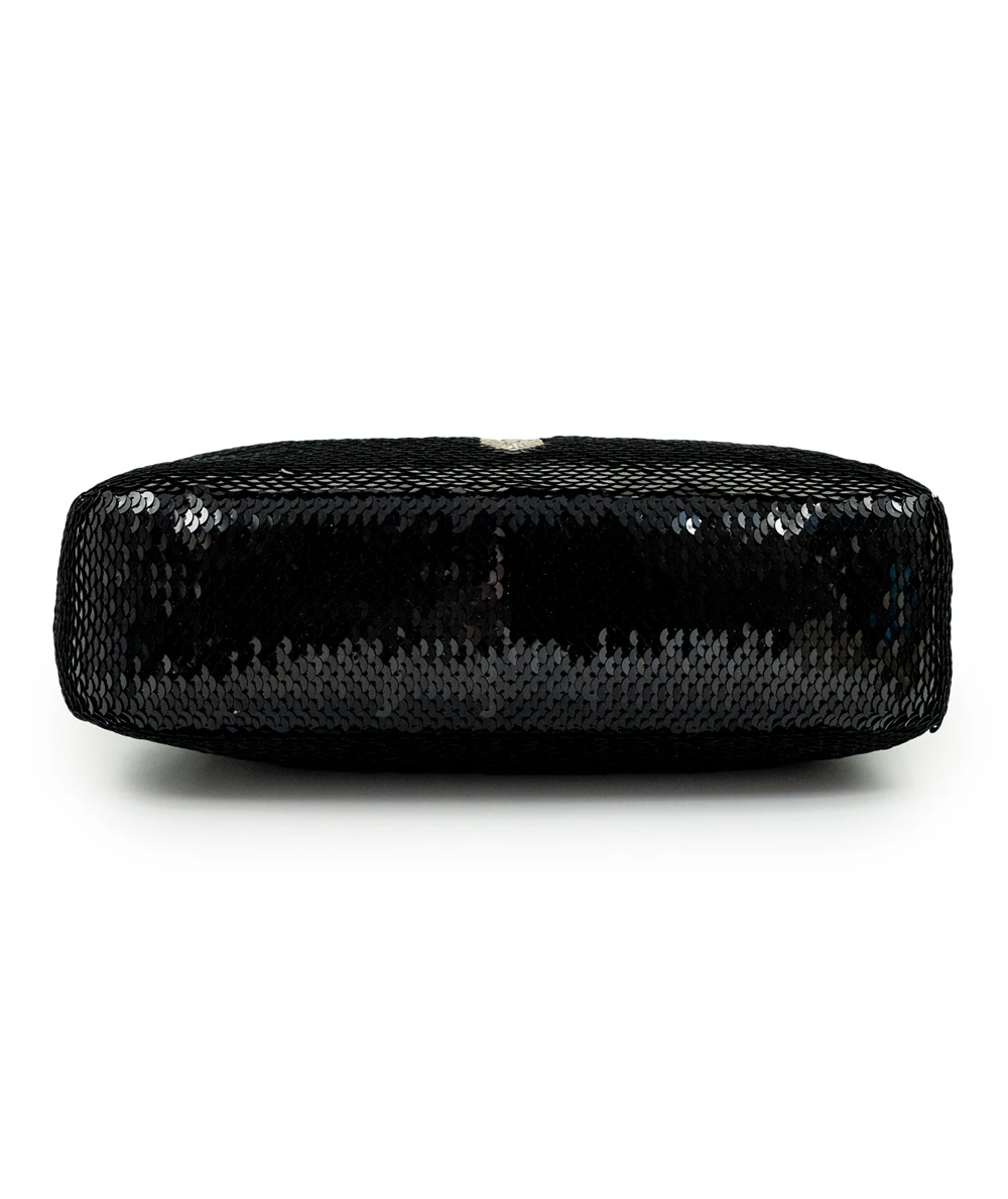 Prada Black  White Re-Edition 2000 Sequinned Mini Shoulder Bag