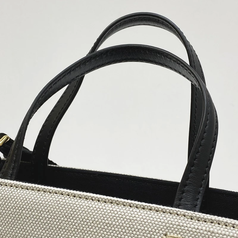 Givenchy  WhiteLinen  Cotton Canvas Mini G Shopping Tote Bag